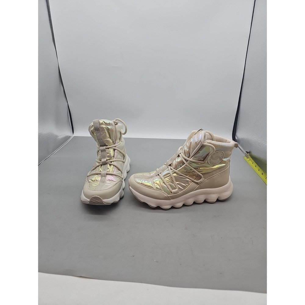Ryka Women's Beige Iridescent Fabric Podflow Lace Up Boot Size 7M New